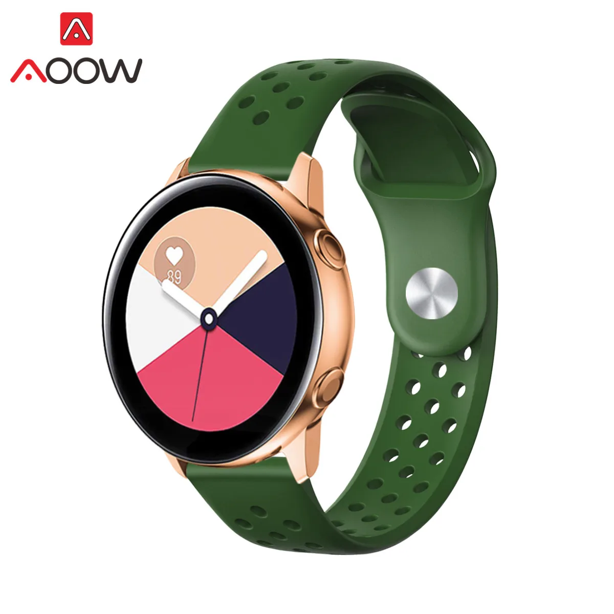 20 мм силиконовый спортивный ремешок для samsung Galaxy Watch Active2 40 мм 44 мм 42 мм gear S2 Huami Amazfit Garmin мягкий резиновый браслет - Цвет ремешка: Green