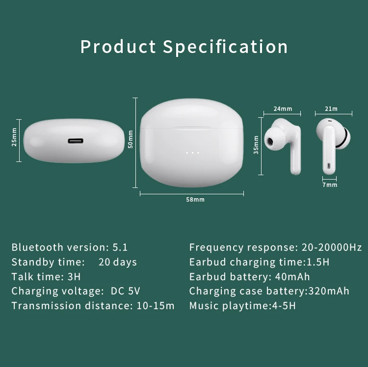 A40 Pro ANC + ENC Earbuds Active Noise Cancel Bluetooth Gaming Wireless TWS Earphone - ANKUX.COM