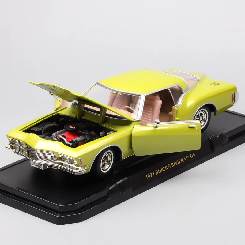 1/18 большой масштаб Роскошная классика 1971 Buick Riviera GS super boattail литые автомобили модели Детские Авто Машинки Игрушки коллекционные для мальчиков