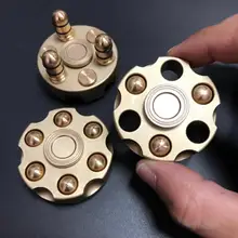Чистая медь револьвер fingertip gyro пуля Съемная взрослая декомпрессионная игрушка edc сплав вращающийся на пальце спираль