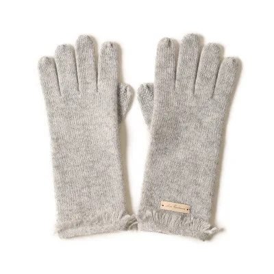 light gray Зимние перчатки с сенсорным экраном, кашемировые, теплые, подарок для дам, элегантные, с бахромой, вязаные, Pantalla tatil Guantes de Le cadeau chaud de - Цвет: light gray
