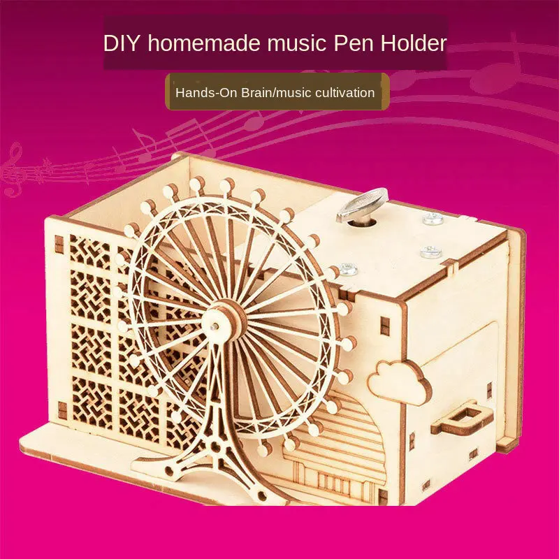 Ручная сплайсинговая Музыкальная шкатулка деревянная подставка для ручек