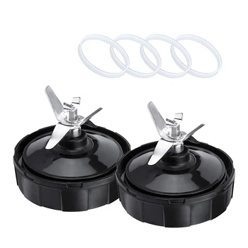

2 Pcs 6 Fins Replacement Parts for Ninja Blender Blade and 4 Washer Rubber,Extractor Blade Parts for Nutri Ninja Auto-IQ