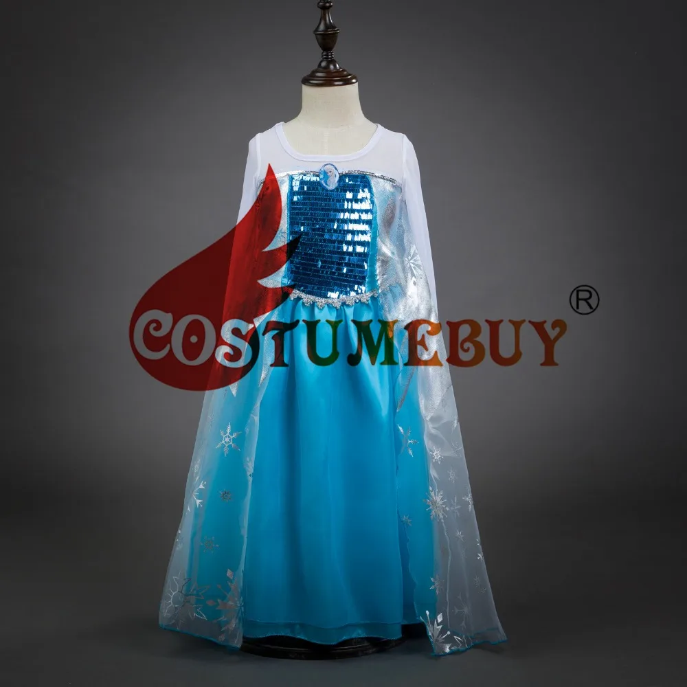 Costumebuy девочек Снежная королева принцесса платье Эльзы Королева Анна Косплэй платье снежинки детская юбка костюм карнавальный костюм на Хэллоуин