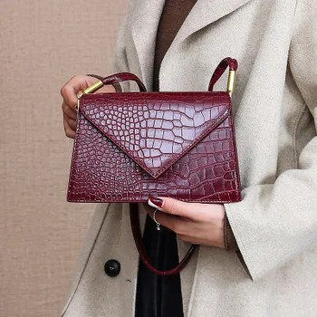 

Crocodile Small Shoulder Bag 2020 Fashion New Quality PU Leather Women's Handbag Crocodile pattern Lady Shoulder Messenger Bags