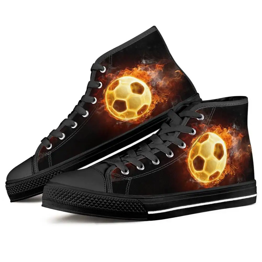 

Football Team Logo Custom Men Classic High-top Canvas Shoes Fashion Student Board Shoes Breathable Vulcanized Shoes Soccer Sport