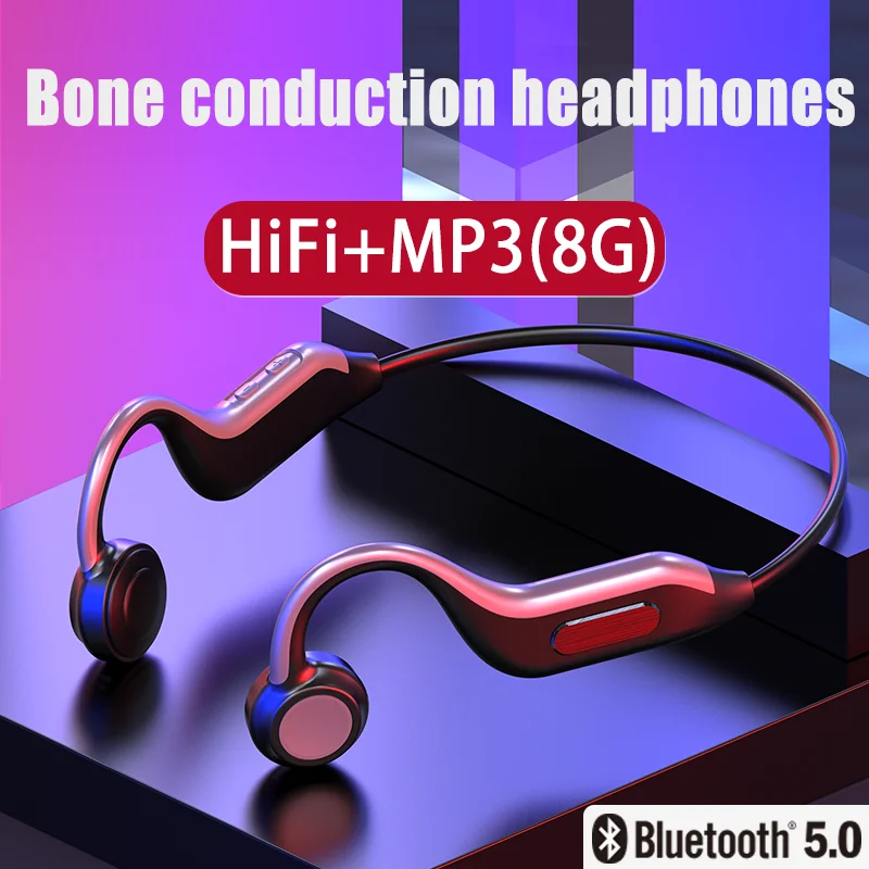 For Huawei Xiaomi Bone Conduction Bluetooth Headset Hanging Neck Wireless Sports Waterproof With Built-in Memory mp3 Integrated
