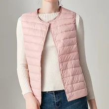Winter Vest Female Women's Plus Size 4XL Sleeveless Jacket Warm Waistcoat Autumn Lightweight White Duck Down Vests Women