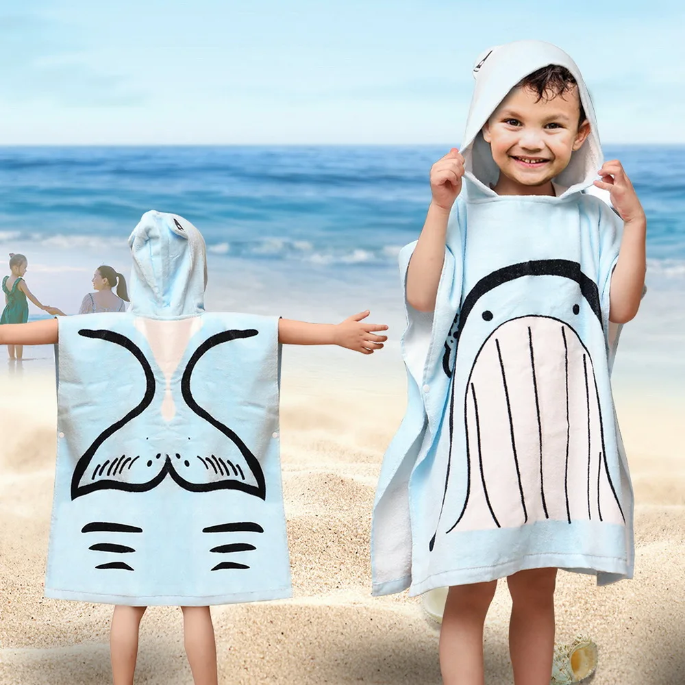 Urijk пляжное банное полотенце с капюшоном для малышей, Мягкий Купальный костюм для бассейна, накидка для мальчиков, детский От 1 до 12 лет банный Халат