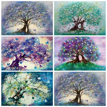 

EverShine Diamond Painting Tree Cross Stitch Rhinestones Art Diamond Embroidery Sale Landscape Handwork Gift Wall Decor