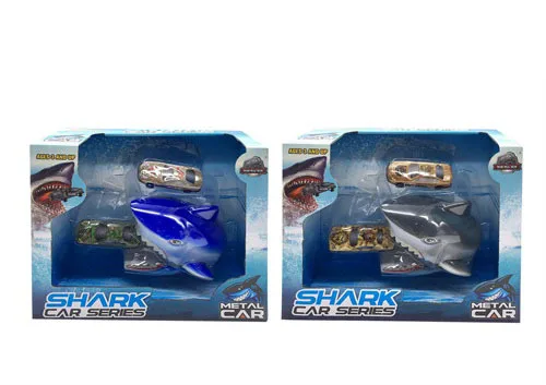 

Fun Shark Head Cartoon Ejection Animal Car Boy Educational Toy Car Model Stall Hot Selling