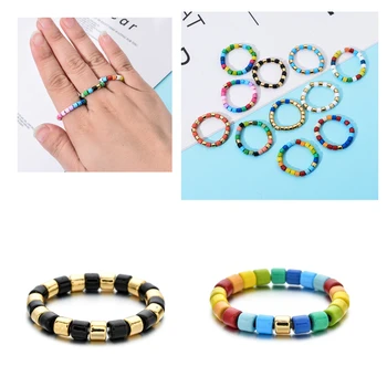 

ZMZY NEW Boho Engagement Women Rings Beads Ring Anillos Mujer Femme Bohemian Rainbow Summer Jewelry Bijoux Handmade Gift