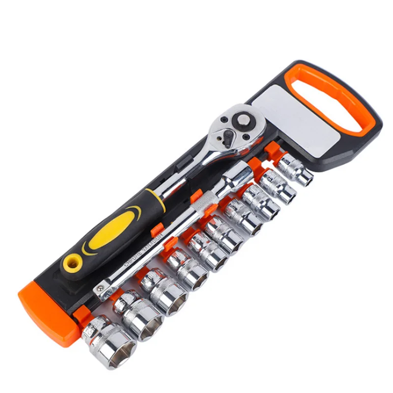 

12Pc 1/2 inch Ratchet Wrench Socket Kit Fast Auto Repair Special Hardware Tools Universal Wrench Two-Way Wrench Hand Tools