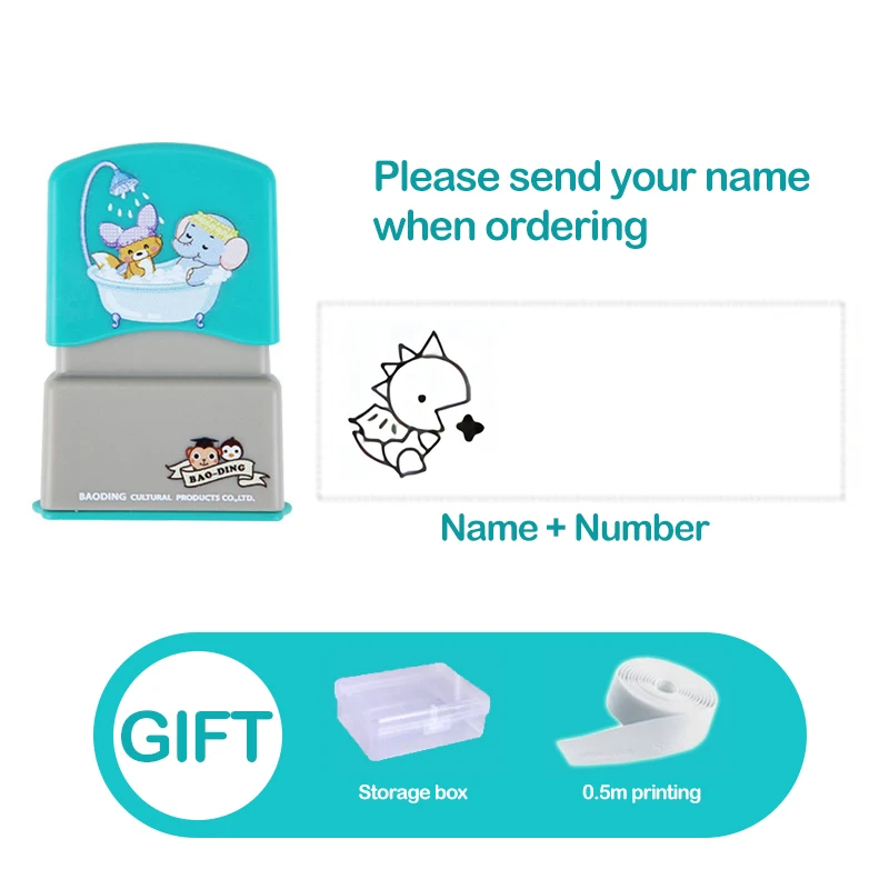 Custom Name Stamp Waterproof Non-fading Seal Custom Signature Ink Pad Sealing Stamp Print for Clothes Bags Kindergarten Name 