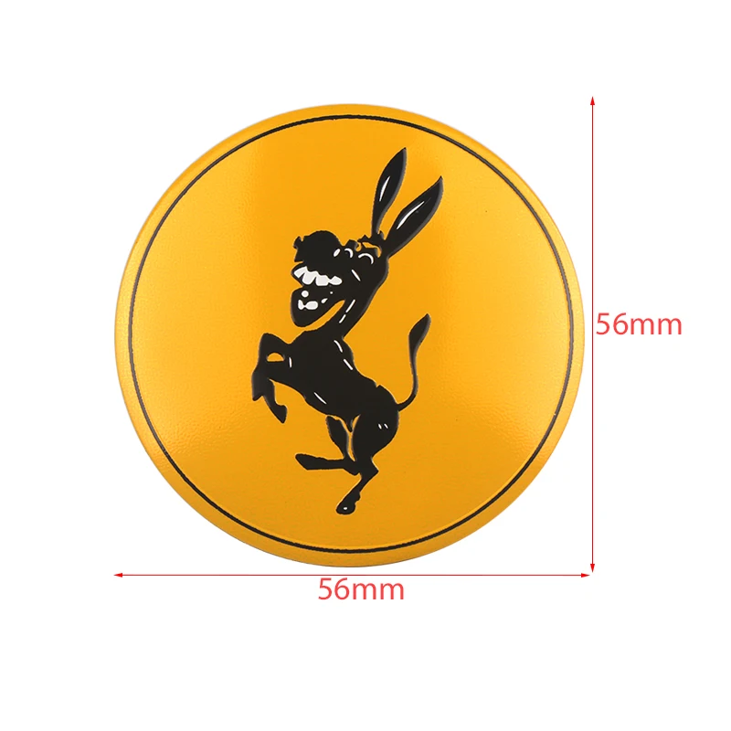 56mm 4pcs Wheel Center Caps Emblem Badge Hub Caps Stickers Funny donkey Logo