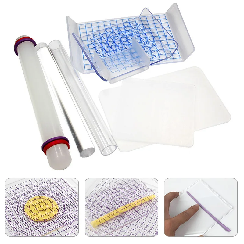 Solid Transparent Pottery Clay Roller Acrylic Clay Polymer Clay Rolling