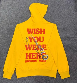 

Travis Scott ASTROWORLD World Festival Tour Wish You Were Here Print Women Men Hoodies Hiphop Oversize Men Hoody Hoodie Pullover
