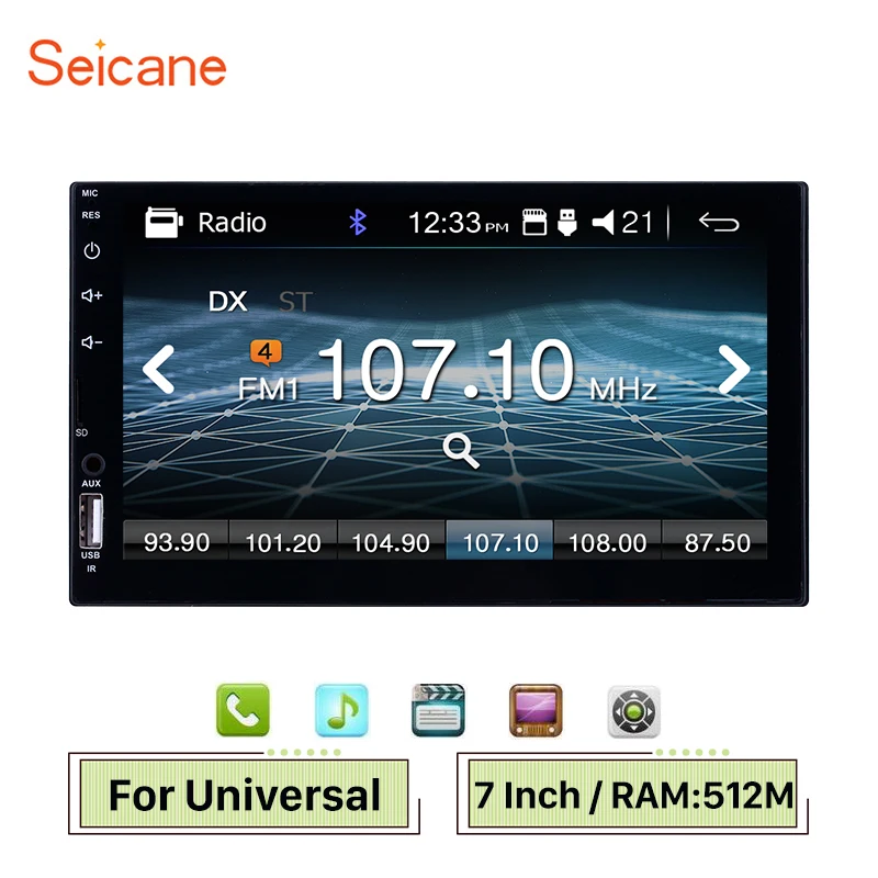 Seicane Автомобильный Универсальный MP5 плеер Авто Радио Android стерео 2Din " мультимедийный плеер сенсорный экран видео резервная Bluetooth Камера