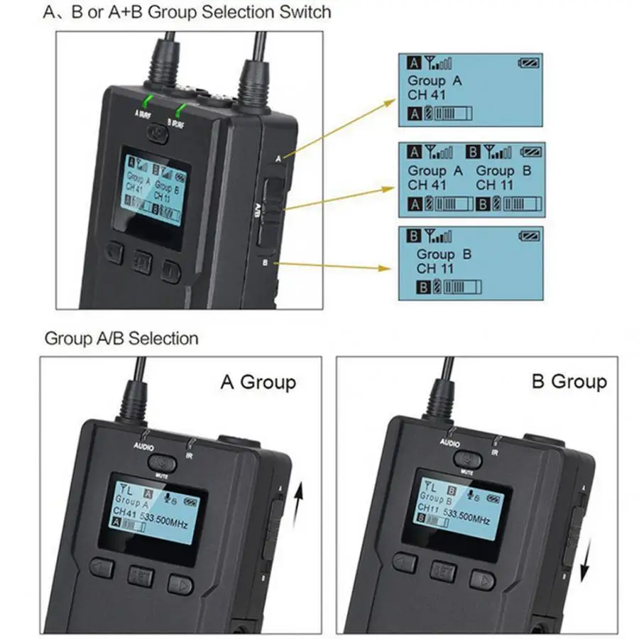 karaoke microphone COMICA CVM-WM200C UHF96 1R1T 120m Wireless Microphone Transmitters Receiver Kit for DSLR studio microphone
