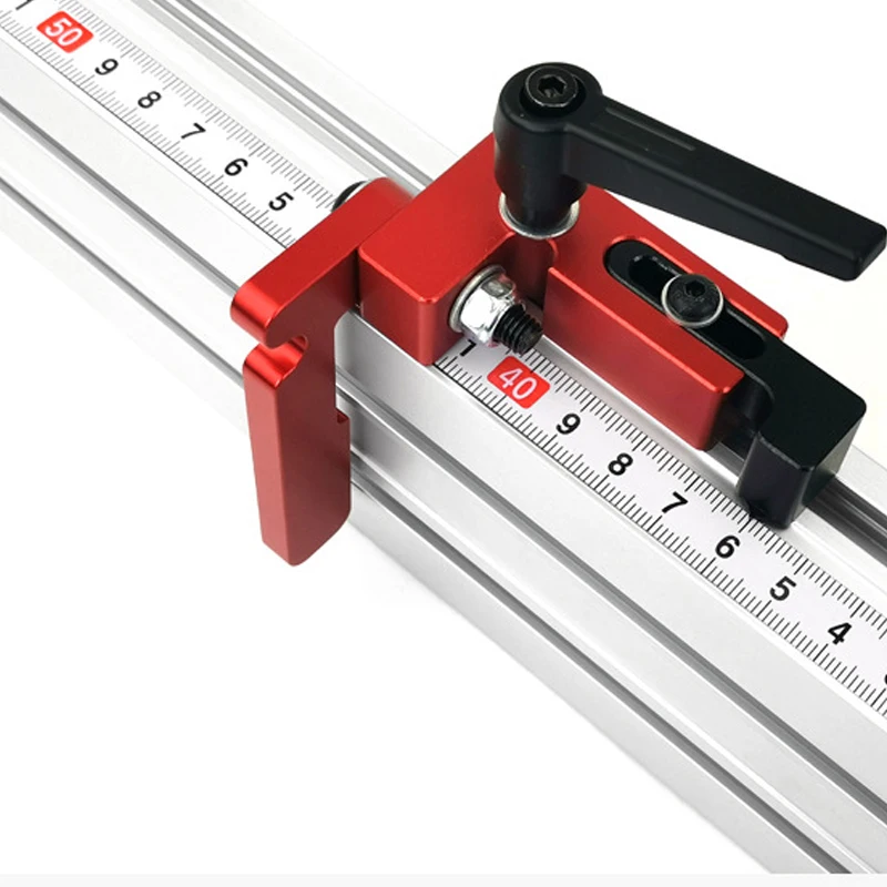 

400mm Aluminium Profile Fence 75mm Height with T-Tracks and Sliding Brackets Miter Gauge Backer Connector for Woodworking