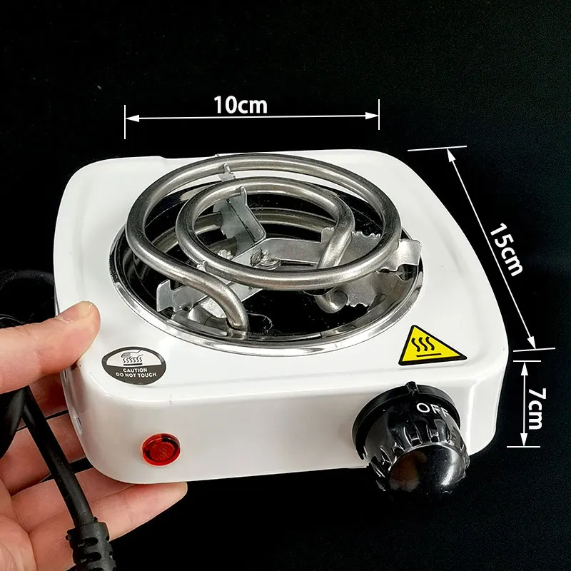 500W Portable Electric Coil Burner Single Hot Plate Home Use Countertop  Cooktop Stainless Steel Indoor Adjustable Temperature