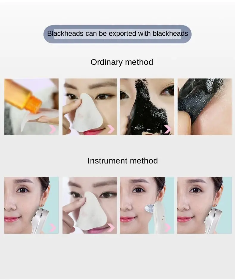 Removedor de Cravo Poros Limpador Elétrico Remover Cravo Acne Nariz Rosto Limpeza Profunda Aspirador Preto Dot Beleza Dispositivo 15 Cheap Utensílios de cuidado facial