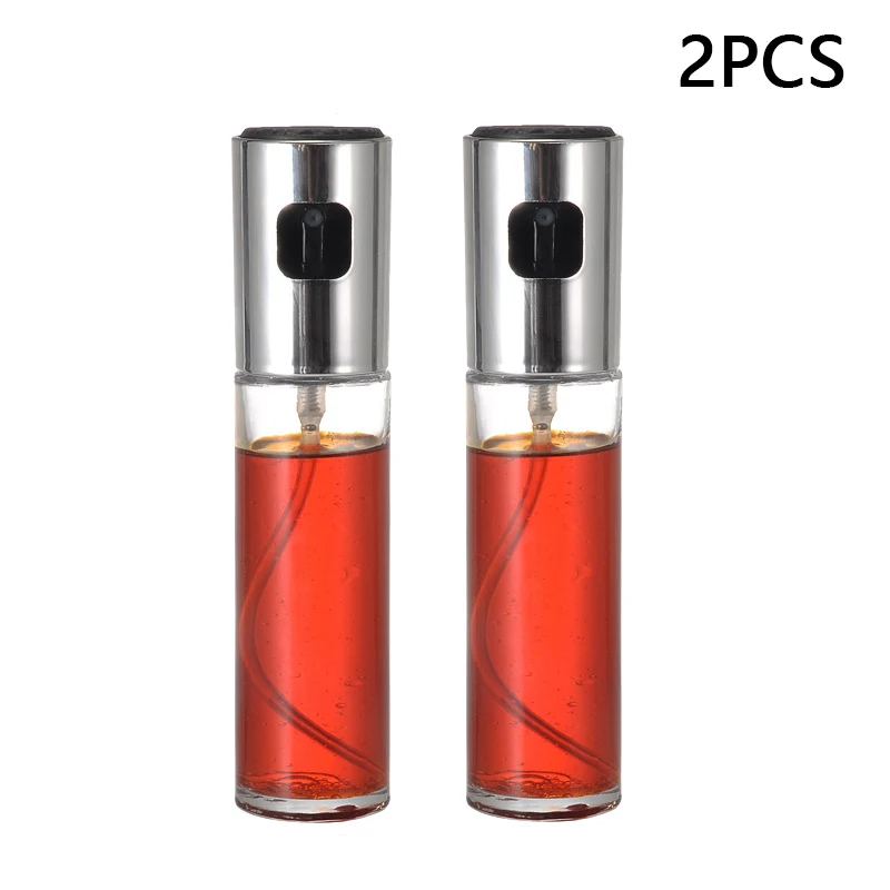 2 PCS Насос для оливкового масла из нержавеющей стали спрей бутылка масло опрыскиватель масленка горшок барбекю инструмент для приготовления пищи может котелок, кухонная посуда инструмент - Цвет: 2 PCS