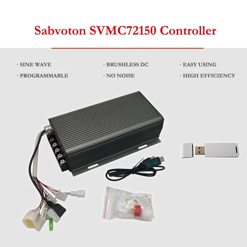 US $252.06 Free Shipping 150A Sabvoton SVMC72150 Programmable IOS APP With Bluetooth BLDC Electric Bicycle QS Hub Motor Controller