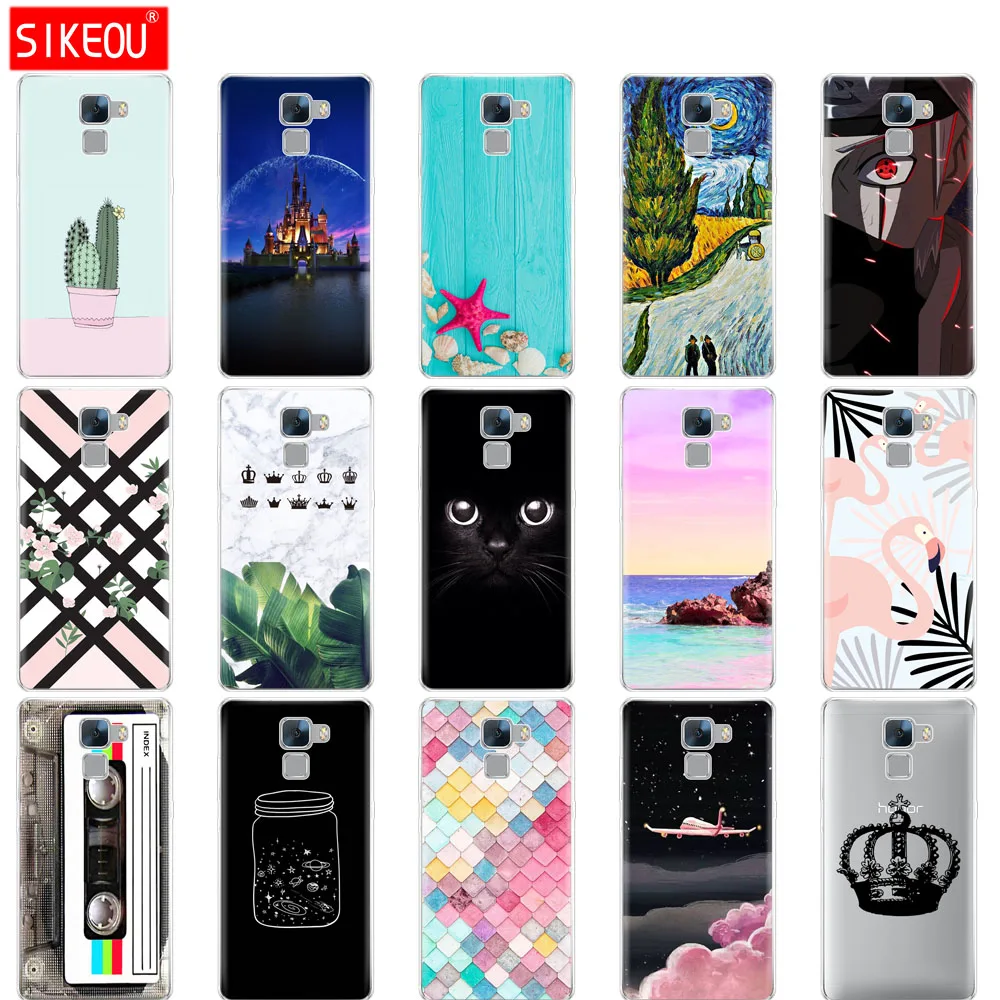 Sikeou Penutup Ponsel Case untuk Huawei Honor 7 Silikon TPU Lembut Kasus Penuh 360 Anti-Crash Ponsel Shell Ponsel Tas