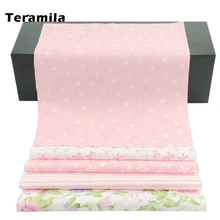 Teramila כותנה בד 5 pcs 40cm * 50cm ורוד לתפירה רבעון שומן תפירה טלאי רקמות טילדה בובת בד ילדי מצעים(China)