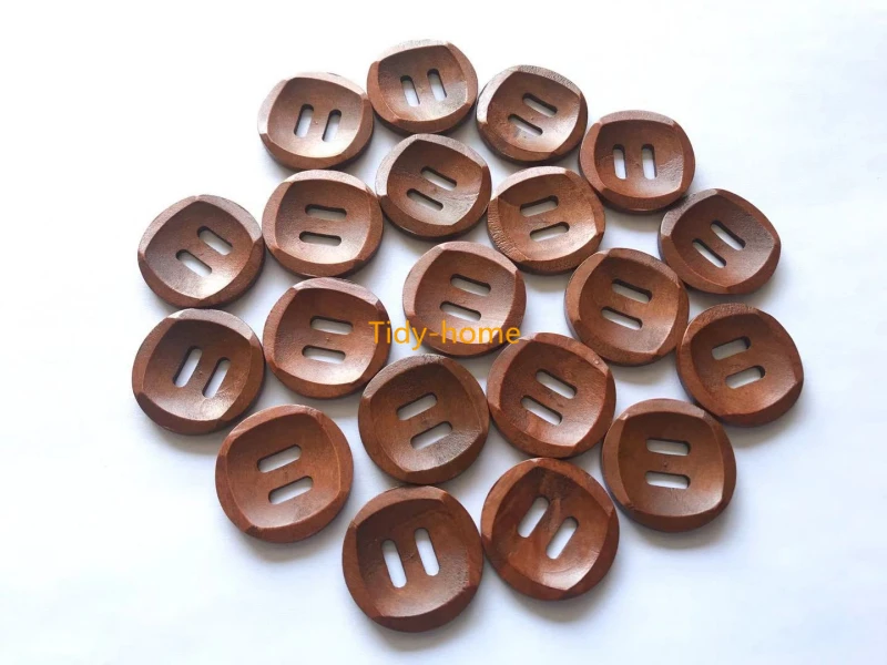 

20pcs/lot 30mm Vintage Large Coffee Wood Button For Clothing Coat Garment Buttons For Crafts Sewing Decoration