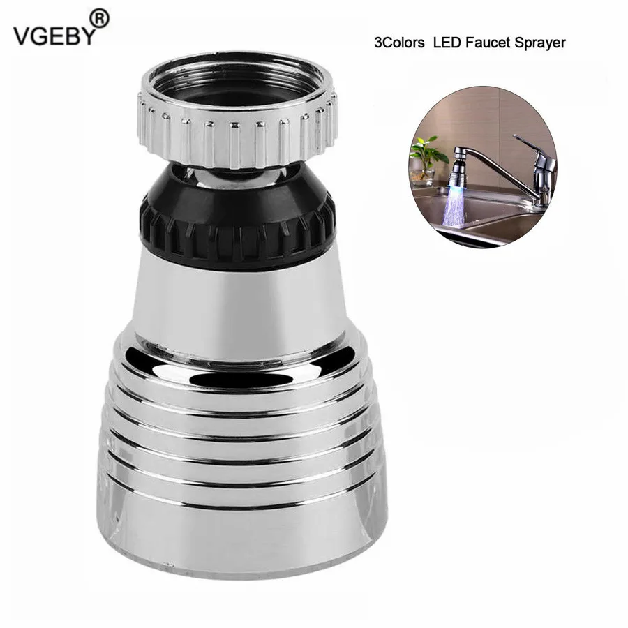 Faucet-Sprayer Sprayer-Adapter Sink Water-Tap-Head Rotatable Temperature-Controlled 360-Degree
