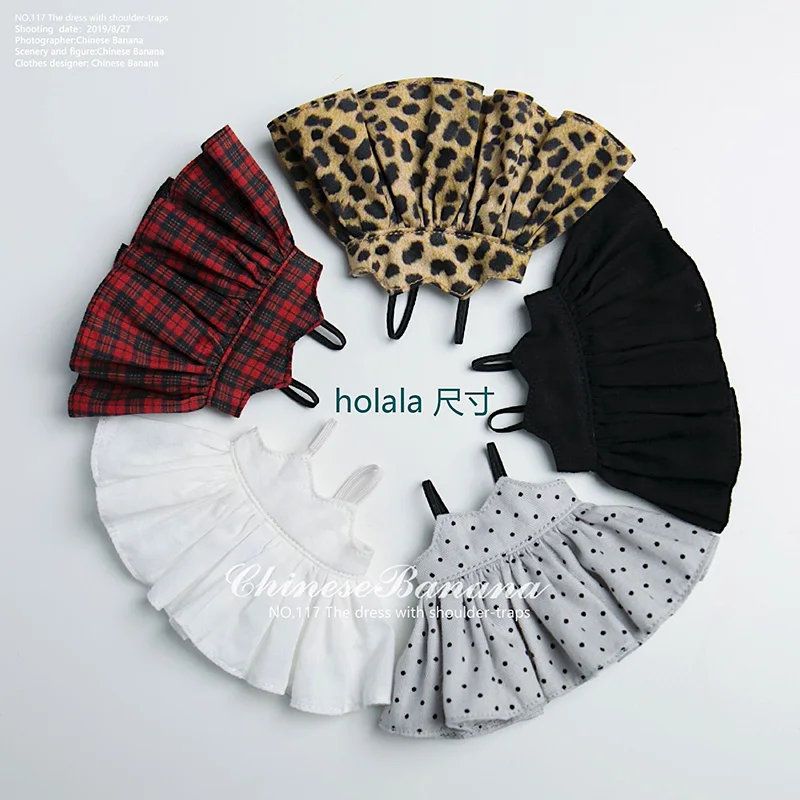 1PCS NEW Lovely Polka Dot/Leopard Slip Dress for Blyth, Holala Doll Clothes Shirts Outfits Accessories