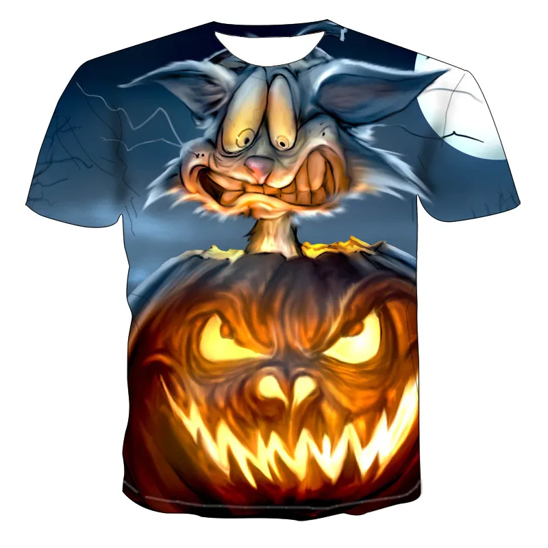 

3d Hip Hop Men tshirt Gothic pumpkin lantern Finger Short Sleeve Casual Summer Tops Skull 3D Print T-shirt for Men