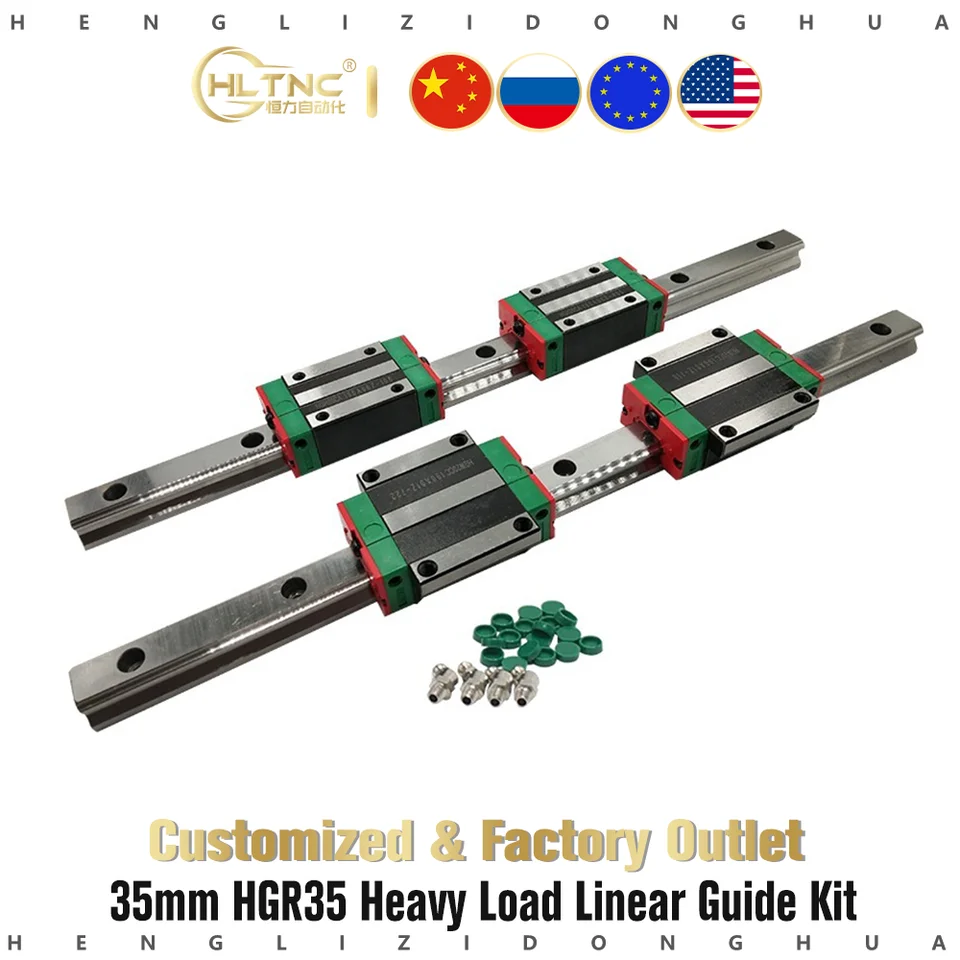 Guide di movimento lineare 2pcs HGR20 Guide lineari quadrate 2350mm 2400mm  2450mm 2500mm 2550mm + 4