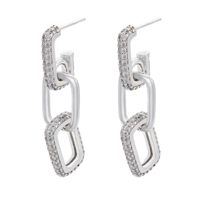 ZHUKOU 2021 NEW Gold/Silver color Rectangle Stud Earrings Creative Geometric Women stud Earrings Fashion Jewelry Wholesale VE372 silver