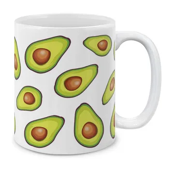 

Coffee Mug Fruits Vegetables Kitchenware Designs, Avocados Pattern