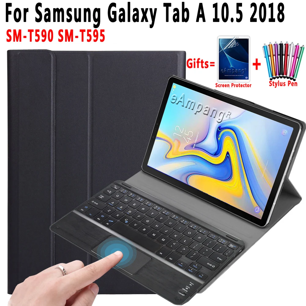 Сенсорная клавиатура чехол для Samsung Galaxy Tab A 10 1 2019 5 A6 2016 S7 11 + плюс 12 4 S6 Lite S4 S5e