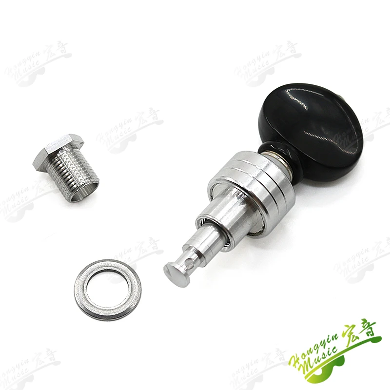 우쿨렐레 블랙 및 실버 업라이트 준 버튼 스트링 버튼, 와인더 악기 액세서리