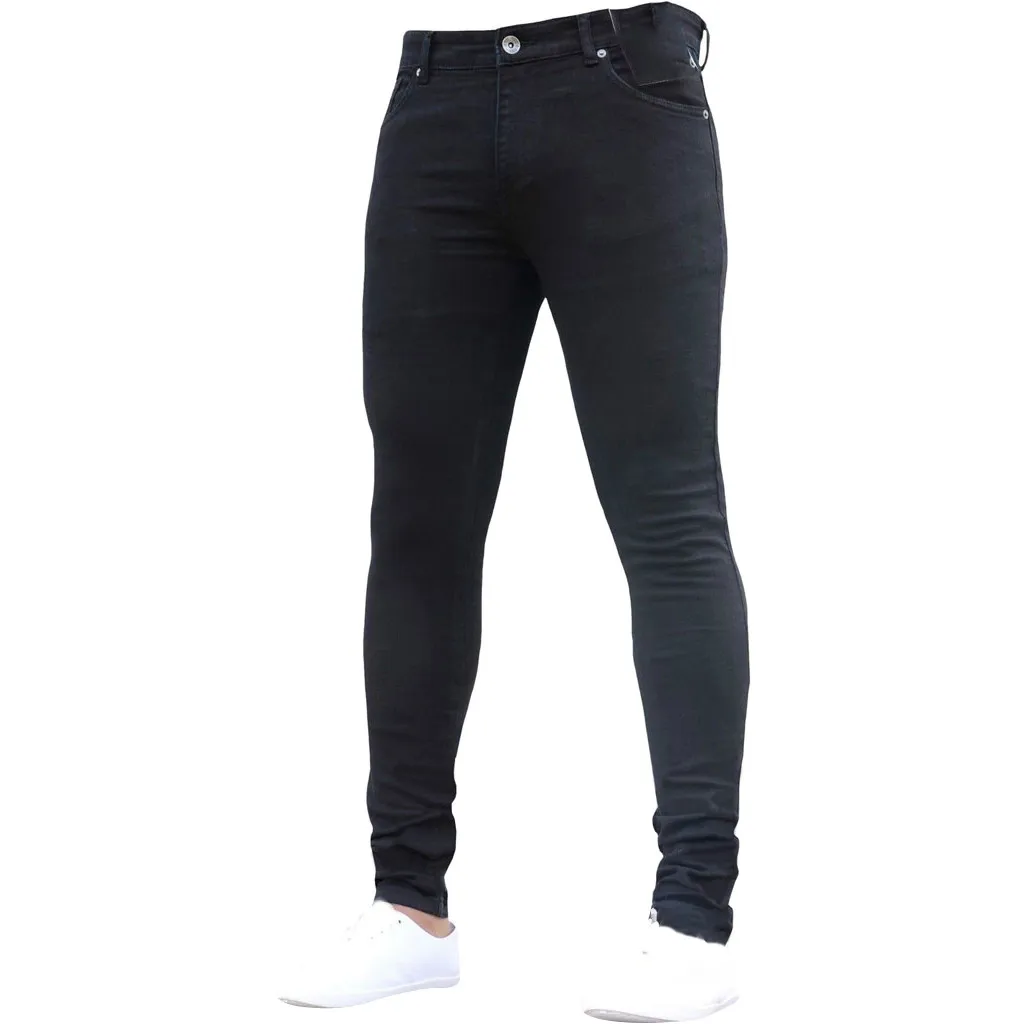 Skinny Jeans Men Pure Color Denim Cotton Vintage Wash Hip Hop Work Trousers Pants S-4XL Plus Size Winter Autumn jeans homme