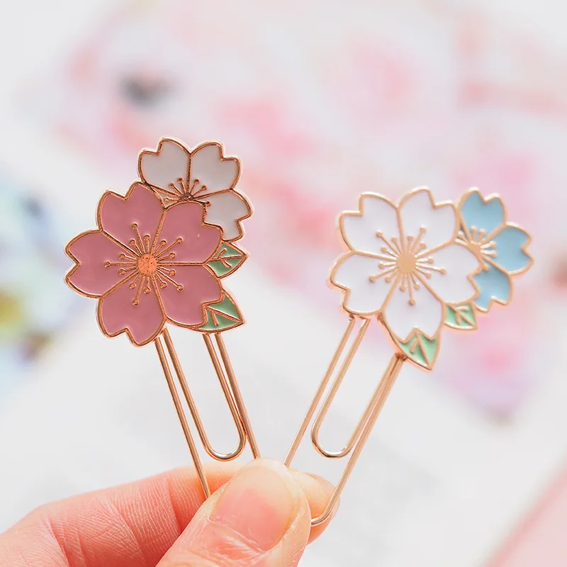 1 pcs Metal Cherry Blossom Bookmark Metal Bookmark,Bookmarks Stationery Supplies