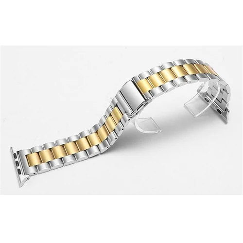 silver-gold Металлический ремешок для apple watch 4 5 Группа 44 мм 40 мм apple watch, ремешок 42 мм, 38 мм, версия наручных часов iwatch серии 5/4/3/2/1 Нержавеющая сталь браслет ремень - Цвет ремешка: silver-gold