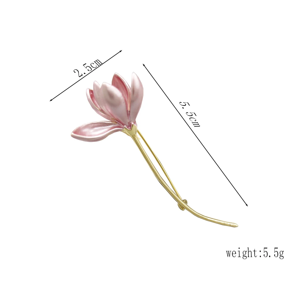 Blucome Latest Pink Flower Brooch Enamel Copper Corsage Suit Scarf Hat Pins Accessories for Women Wedding Party  Jewelry Gifts