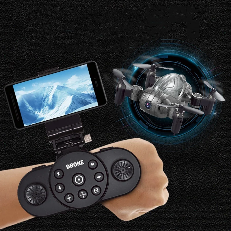 Rc Дрон с Wifi камерой мини складной автомобиль Квадрокоптер и часы