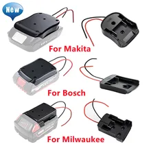 New For Makita Bosch Milwaukee 18v 14.4V Battery Mount Dock Power Connector With 14Awg Wires Connectors Adapter Tool Accessories
