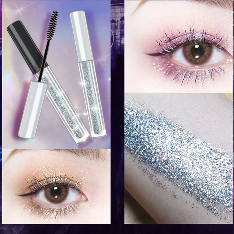 

iflovedekd Sparkling Diamond Shiny Charm Mascara Waterproof eyelash professional eye liner Curling Lengthening