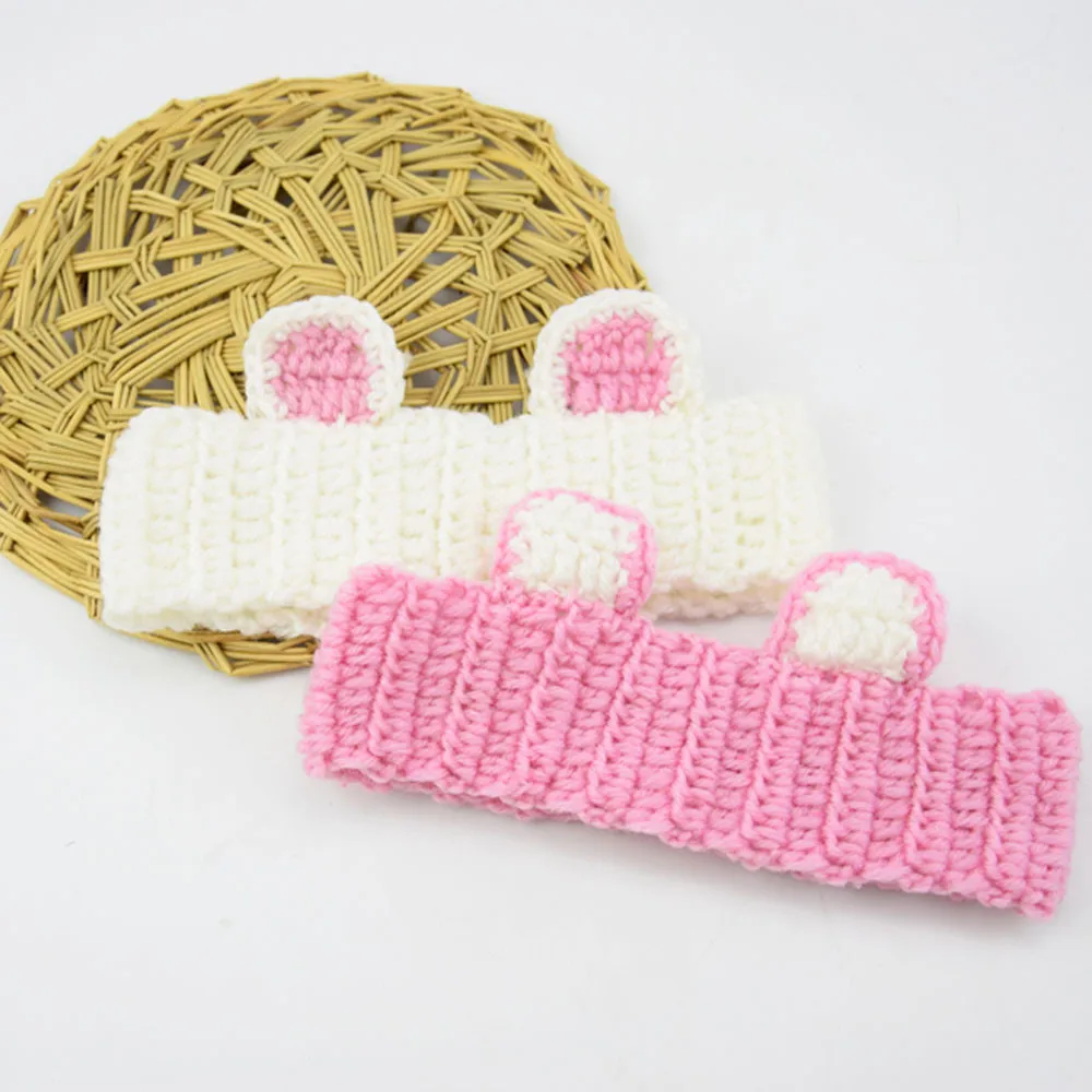 Cute Baby Headband kids rabbit ear knitted hairband woolen hair accessoriesToddler Headwear Hair Band Birthday Gift