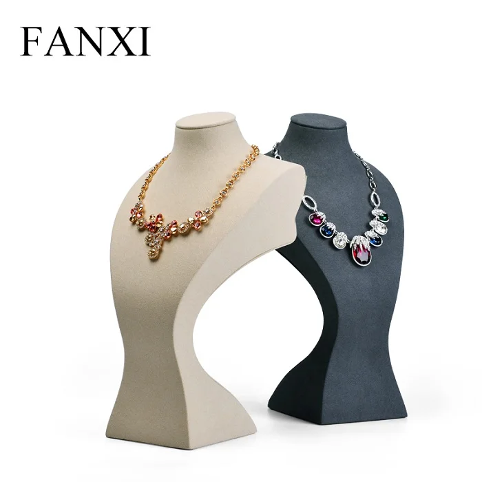 FANXI Смолы Ожерелье Портрет Дисплей Бюст кулон держатель с микрофиброй ювелирные изделия дисплей реквизит органайзер для витрины - Цвет: RX018
