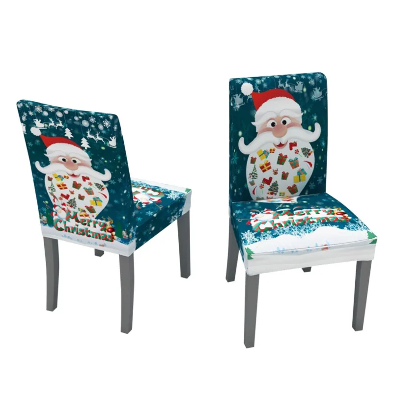 Новогодняя Рождественская набивная скатерть/эластичные короткие эластичные чехлы на кресла Slipcover Защитная крышка моющаяся скатерть - Цвет: C1