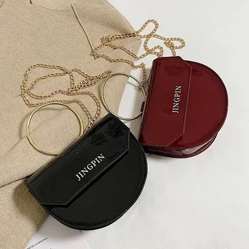 

2020 Design Luxury Handbag Women Satchel Bag PU Small Semi-circular bag Shoulder Bag Female Chain Crossbody Messenger Bags